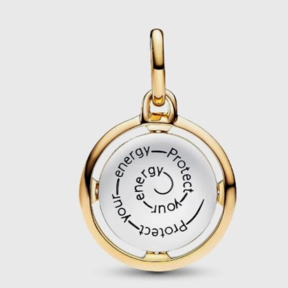 Authentic PANDORA SS and 14k plated Two-tone Bee Medallion Charm 763417C01 - Picture 3 of 13